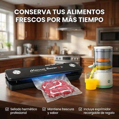 Selladora al Vacío de Alimentos SealerMax™  + Exprimidor de Frutas Recargable [ÚLTIMAS UNIDADES]