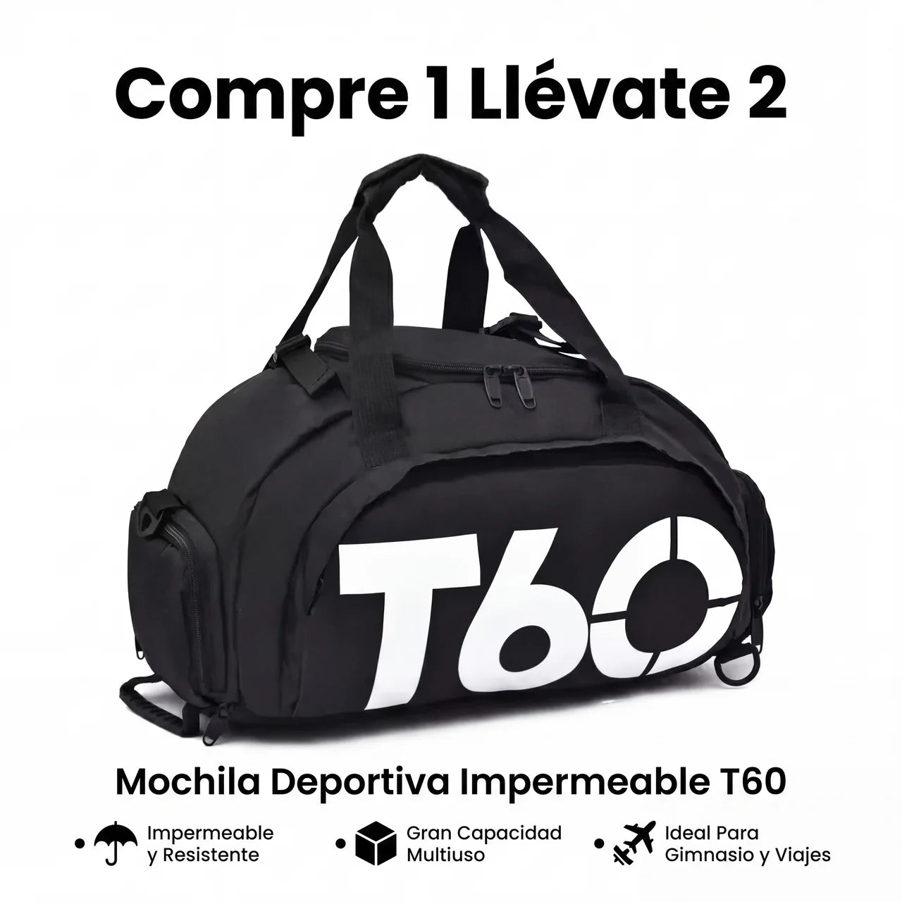 Compre 1 Llévate 2 - Mochila Deportiva Impermeable T60